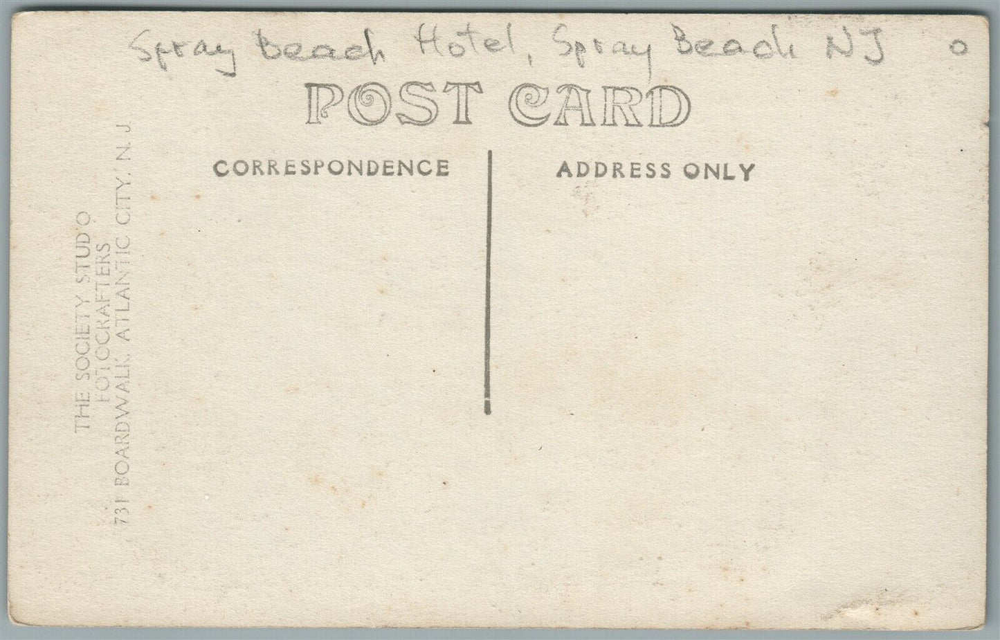 LONG BEACH ISLAND NJ SPRAY BEACH HOTEL ANTIQUE REAL PHOTO POSTCARD RPPC