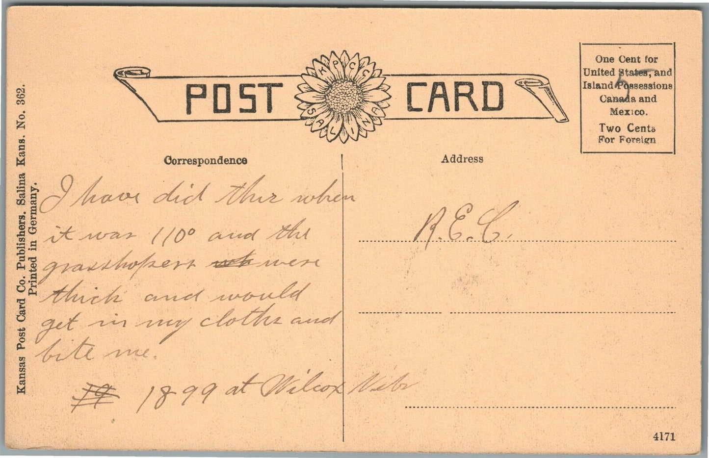 WILCOX NE SCENE ANTIQUE POSTCARD