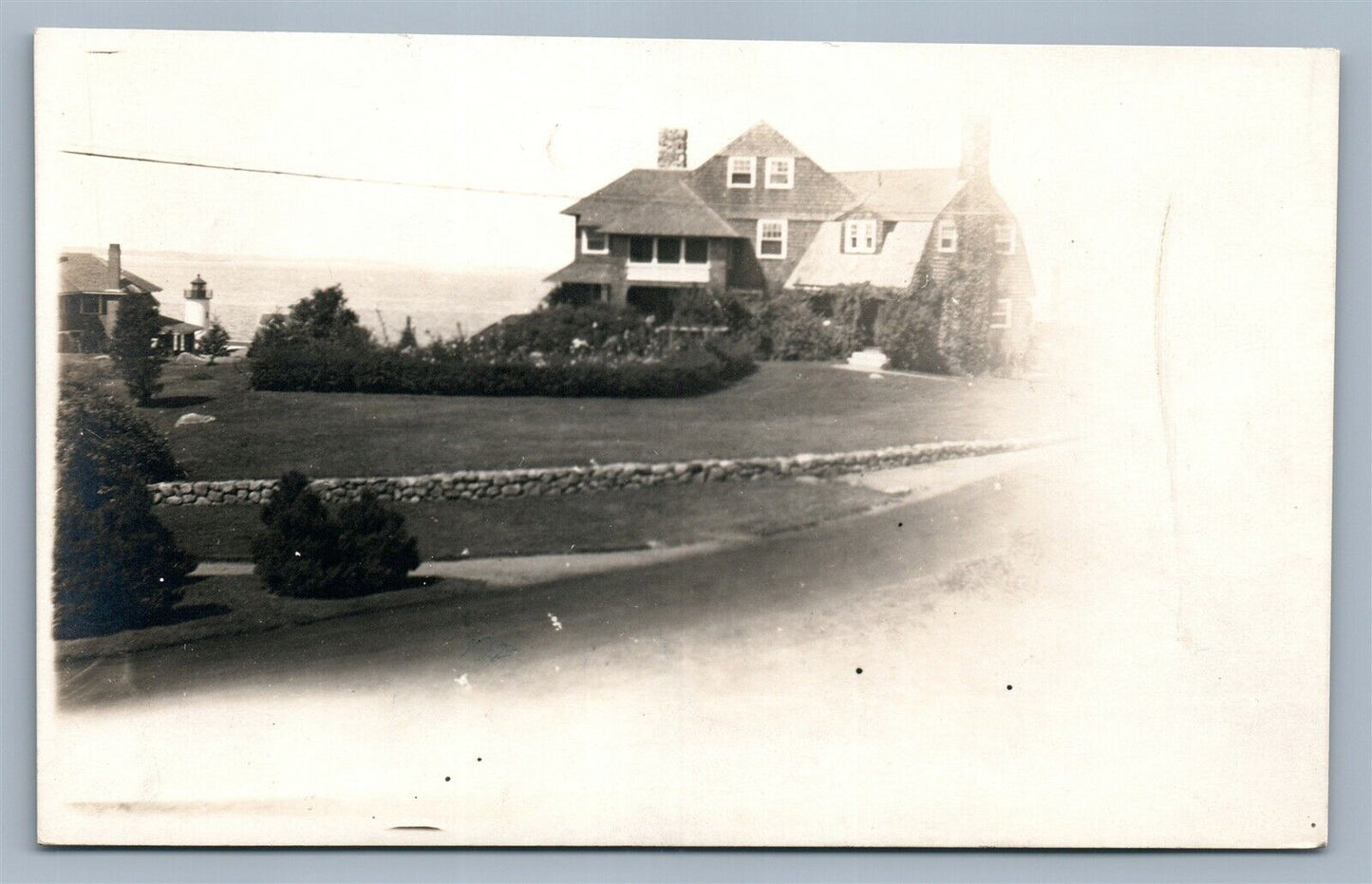 ANNISQUAM MA LIGHTHOUSE UNUSED ANTIQUE REAL PHOTO POSTCARD RPPC