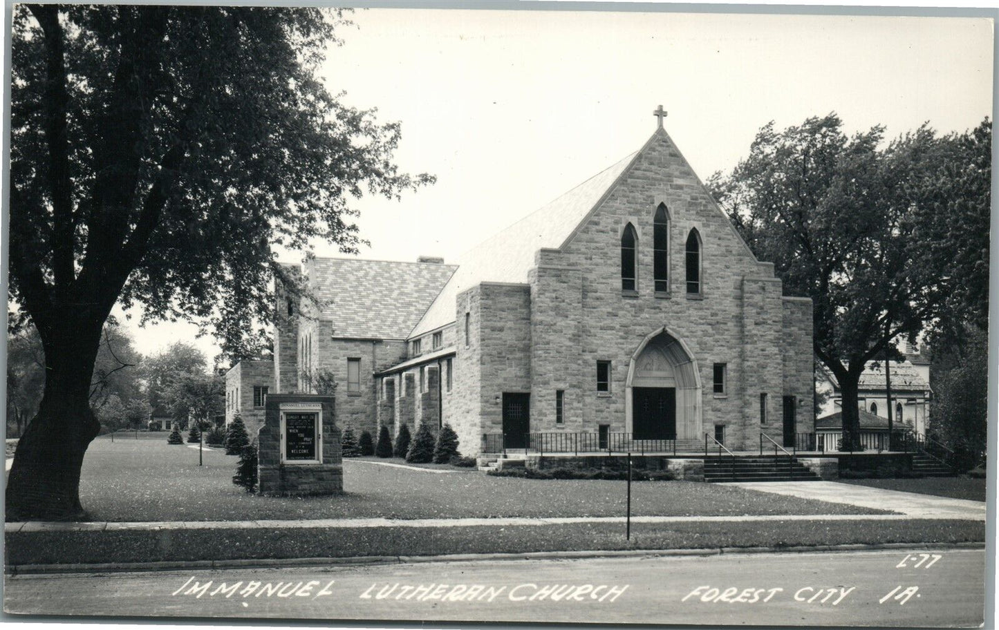 FOREST CITY IA IMMANUEL LUTHERAN CHURCH VINTAGE REAL PHOTO POSTCARD RPPC