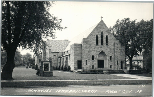 FOREST CITY IA IMMANUEL LUTHERAN CHURCH VINTAGE REAL PHOTO POSTCARD RPPC