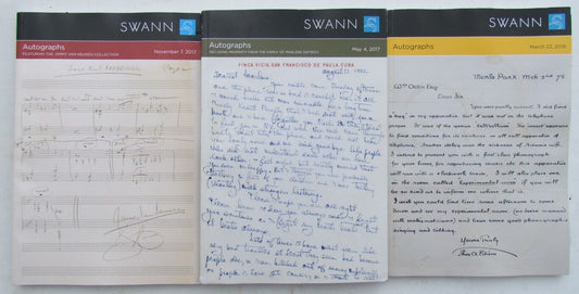 LOT OF 3 SWANN AUCTION 2017-18 CATALOGS on AUTOGRAPHS