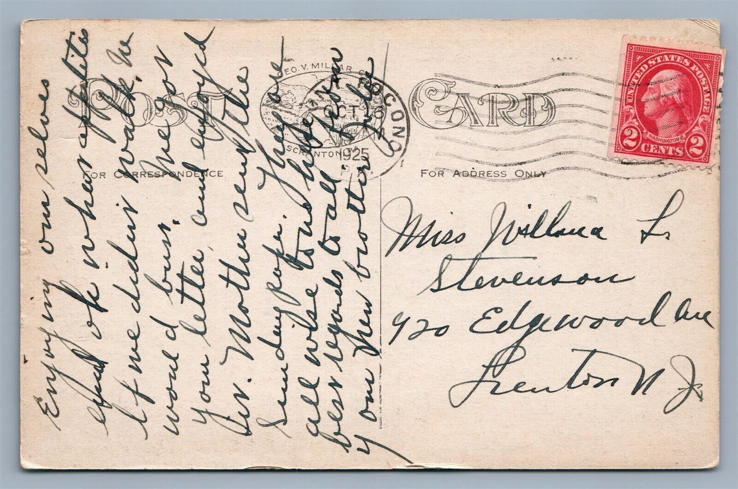 SWIFTWATER PA LANDSCAPE 1925 ANTIQUE POSTCARD