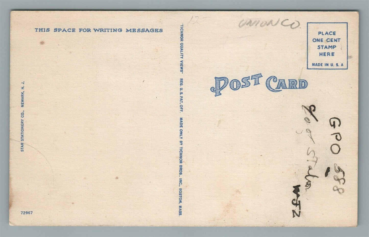 PLAINFIELD NJ FIRE HEADQUARTERS VINTAGE POSTCARD