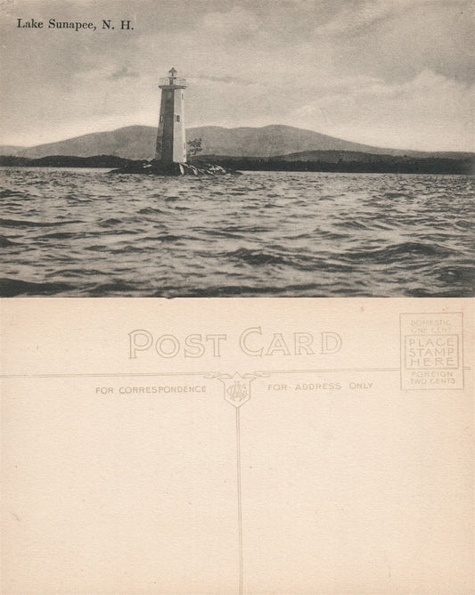 LAKE SUNAPEE N.H. LIGHTHOUSE ANTIQUE POSTCARD