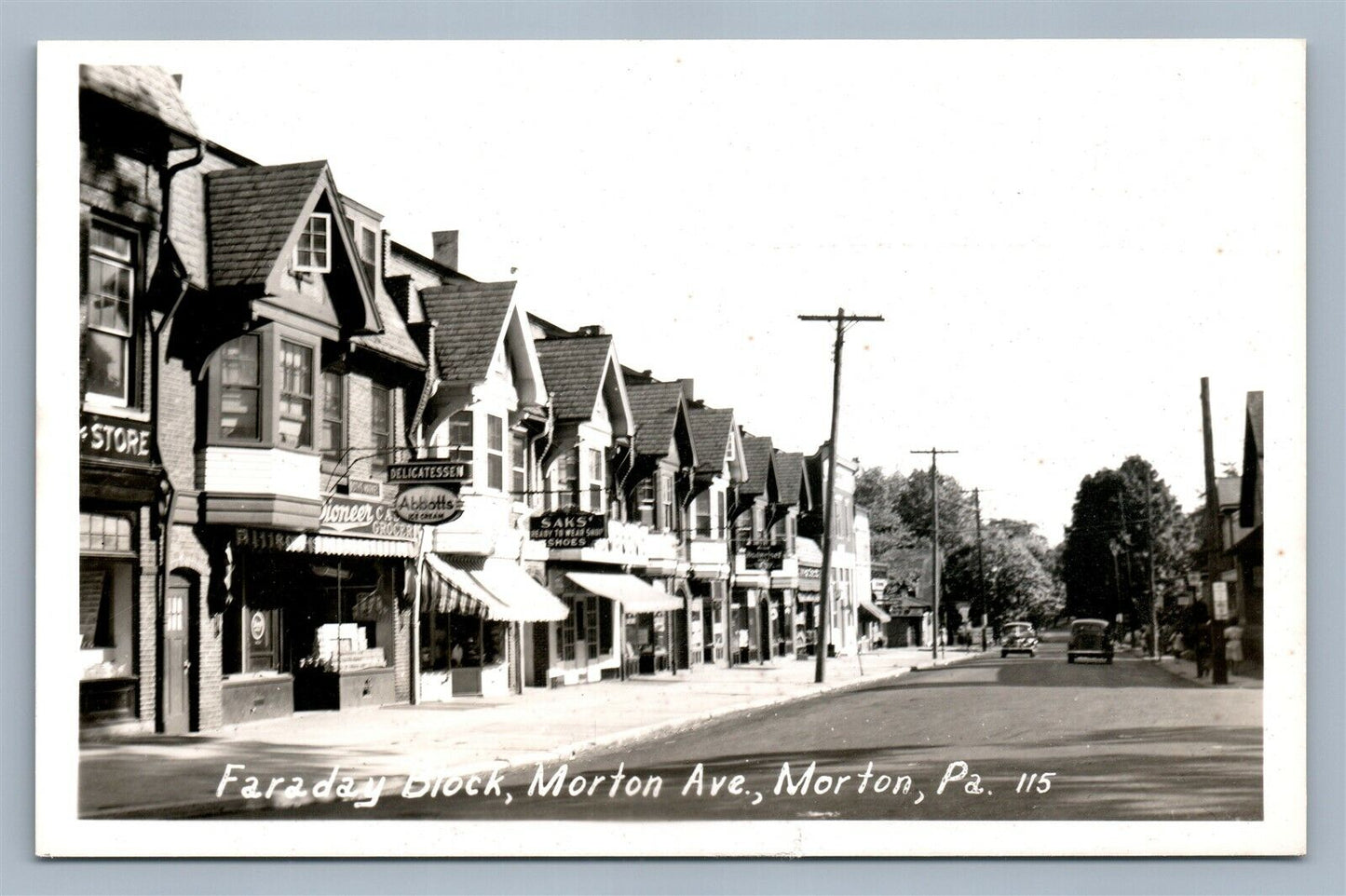 MORTON PA FARADAY BLOCK VINTAGE REAL PHOTO POSTCARD RPPC