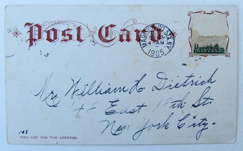 VINTAGE 1905 UNDIVIDED POSTCARD MAIN STREET STEVENSVILLE NY NEW YORK