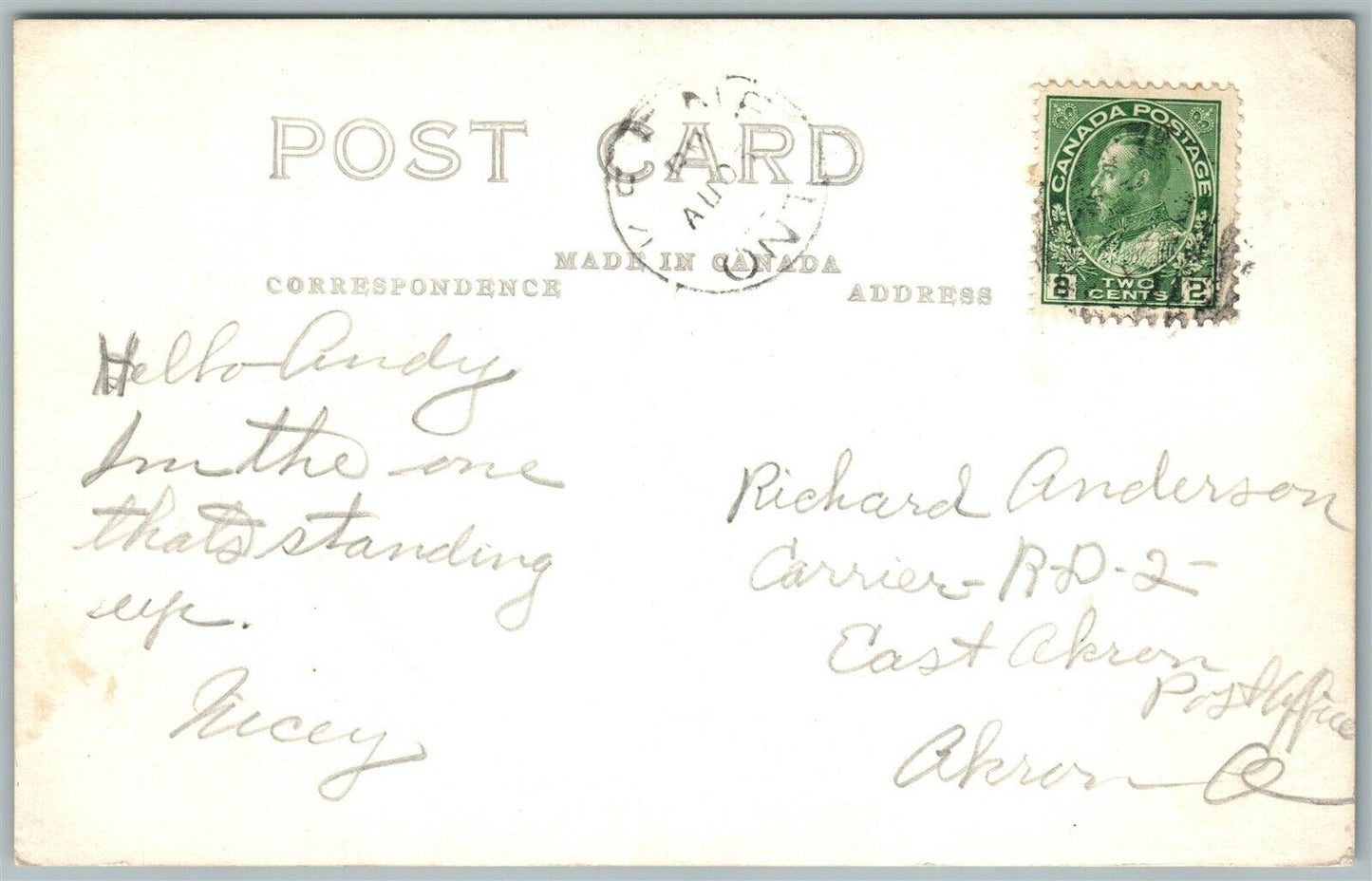 KEENE ONT. CANADA FISHING EXAGGERATED VINTAGE REAL PHOTO POSTCARD RPPC