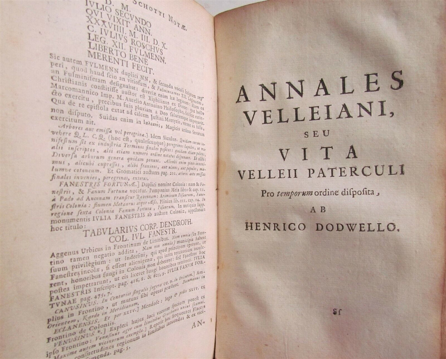 1719 PRIZED VELLUM BINDING ROMAN HISTORY by VELLEIUS PATERCULUS antique