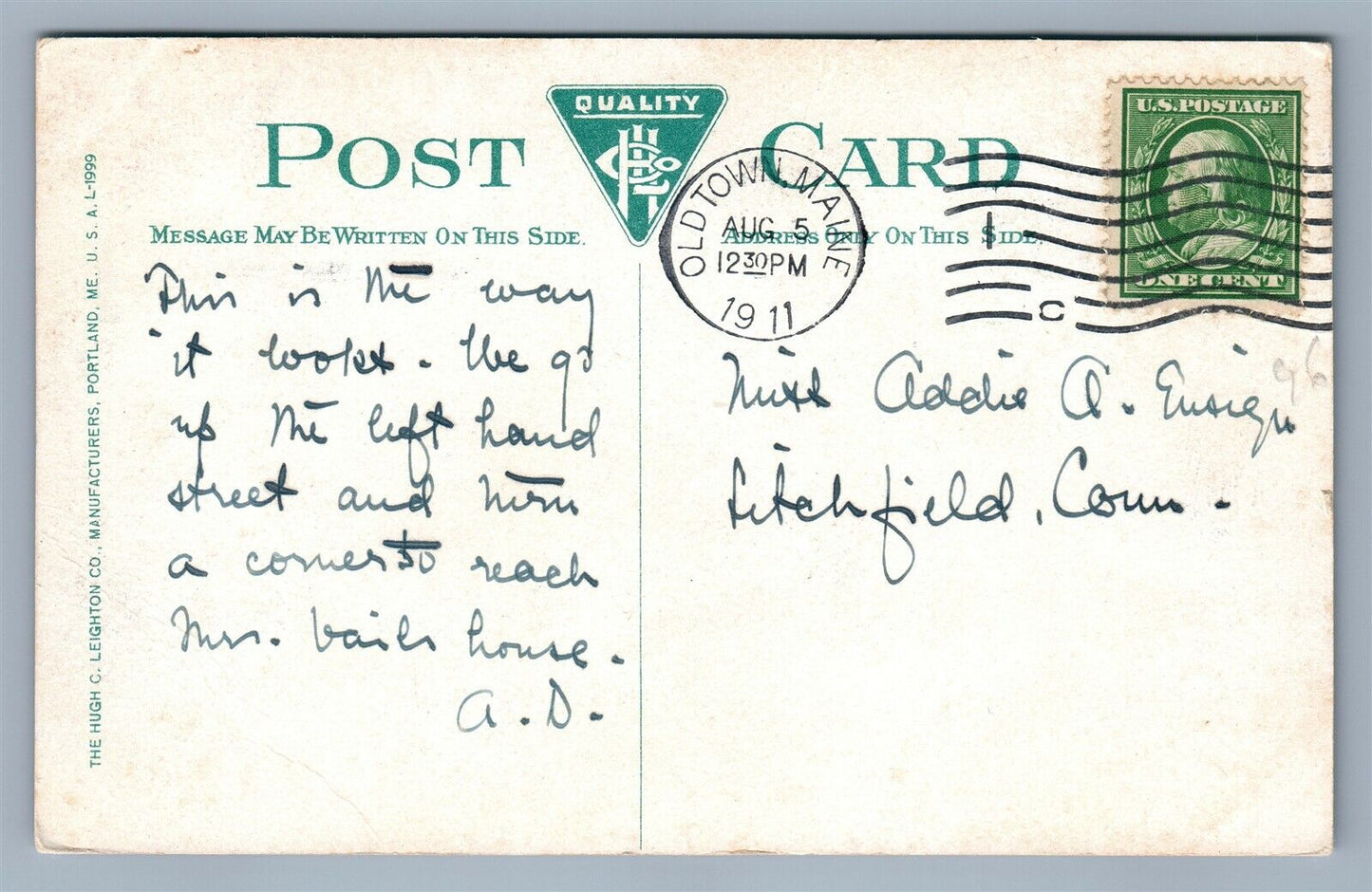 BANGOR ME JUNCTION OHIO & HAMMOND STREET ANTIQUE POSTCARD