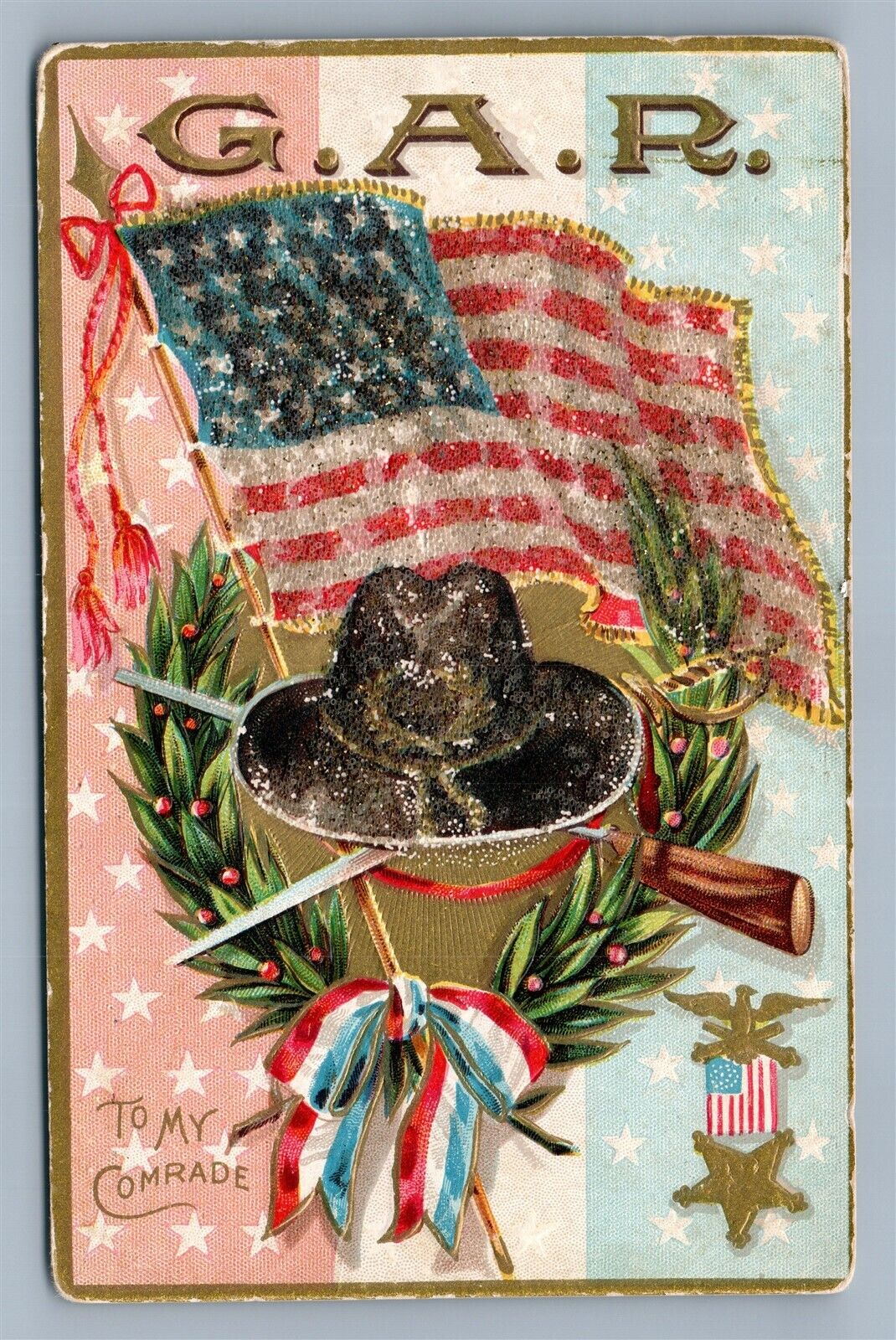 G.A.R. PATRIOTIC ANTIQUE POSTCARD DECORATION DAY SERIES No. 2