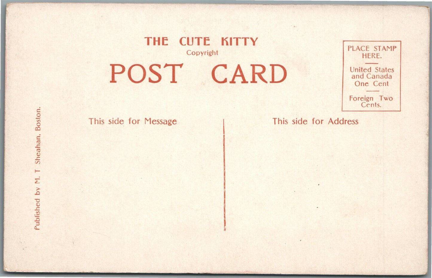 CUTE KITTY ANTIQUE POSTCARD