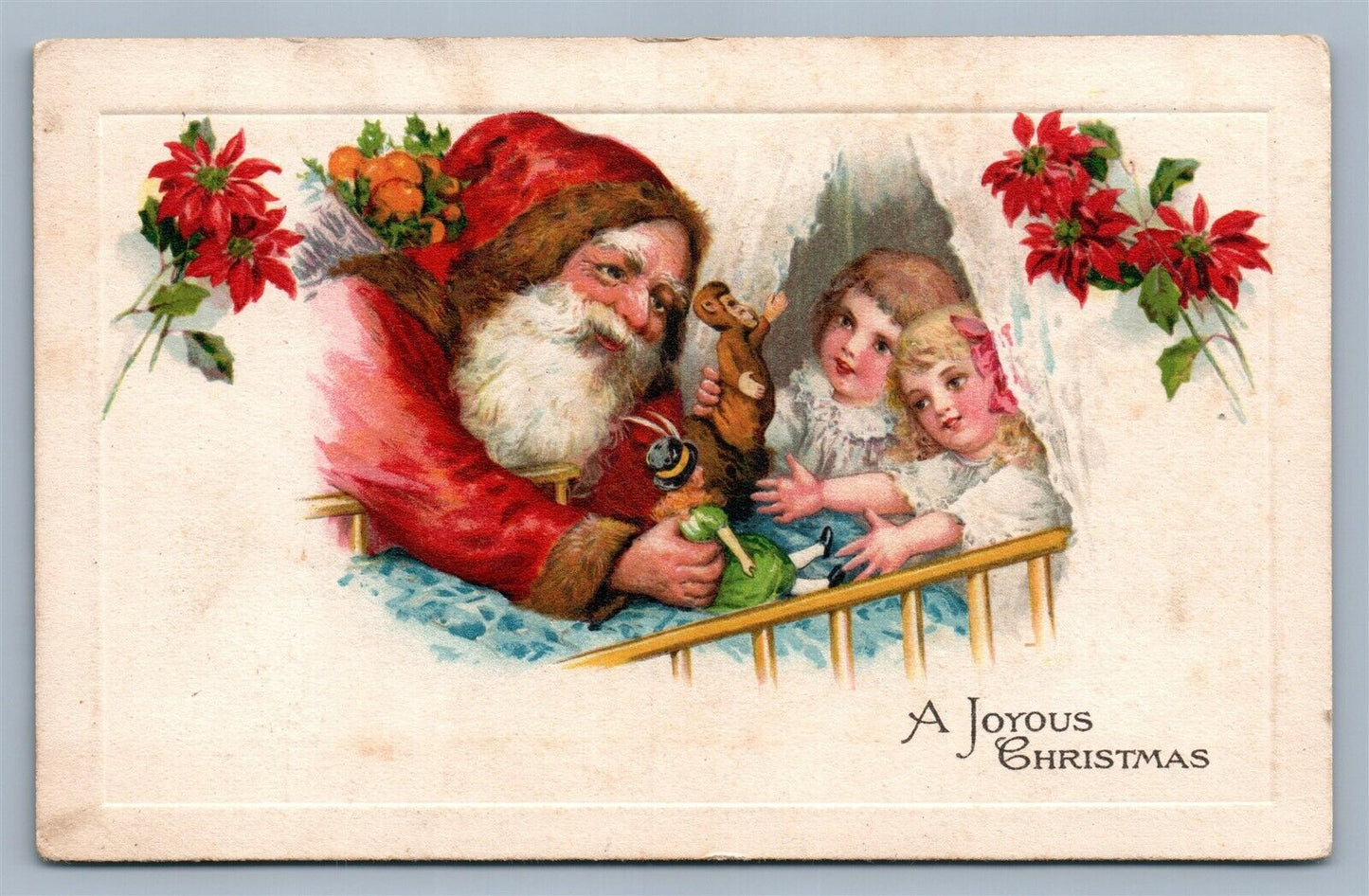 SANTA CHRISTMAS ANTIQUE POSTCARD series 4705