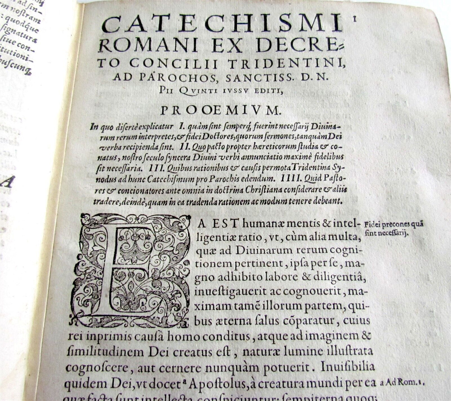 1577 Catechismus ex decreto concilii Tridentini ANTIQUE 16th CENTURY vellum