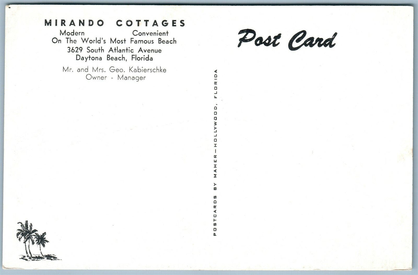 DAYTONA BEACH FL MIRANDO COTTAGES VINTAGE POSTCARD