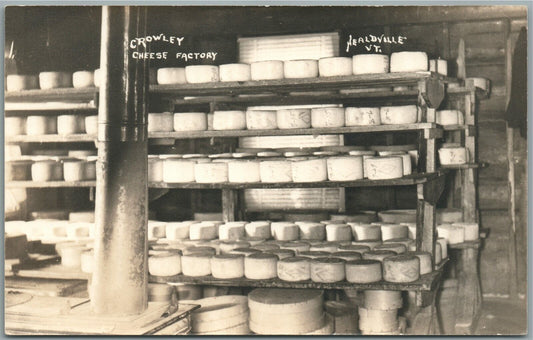 HEALDVILLE VT CROWLEY CHEESE FACTORY ANTIQUE REAL PHOTO POSTCARD RPPC