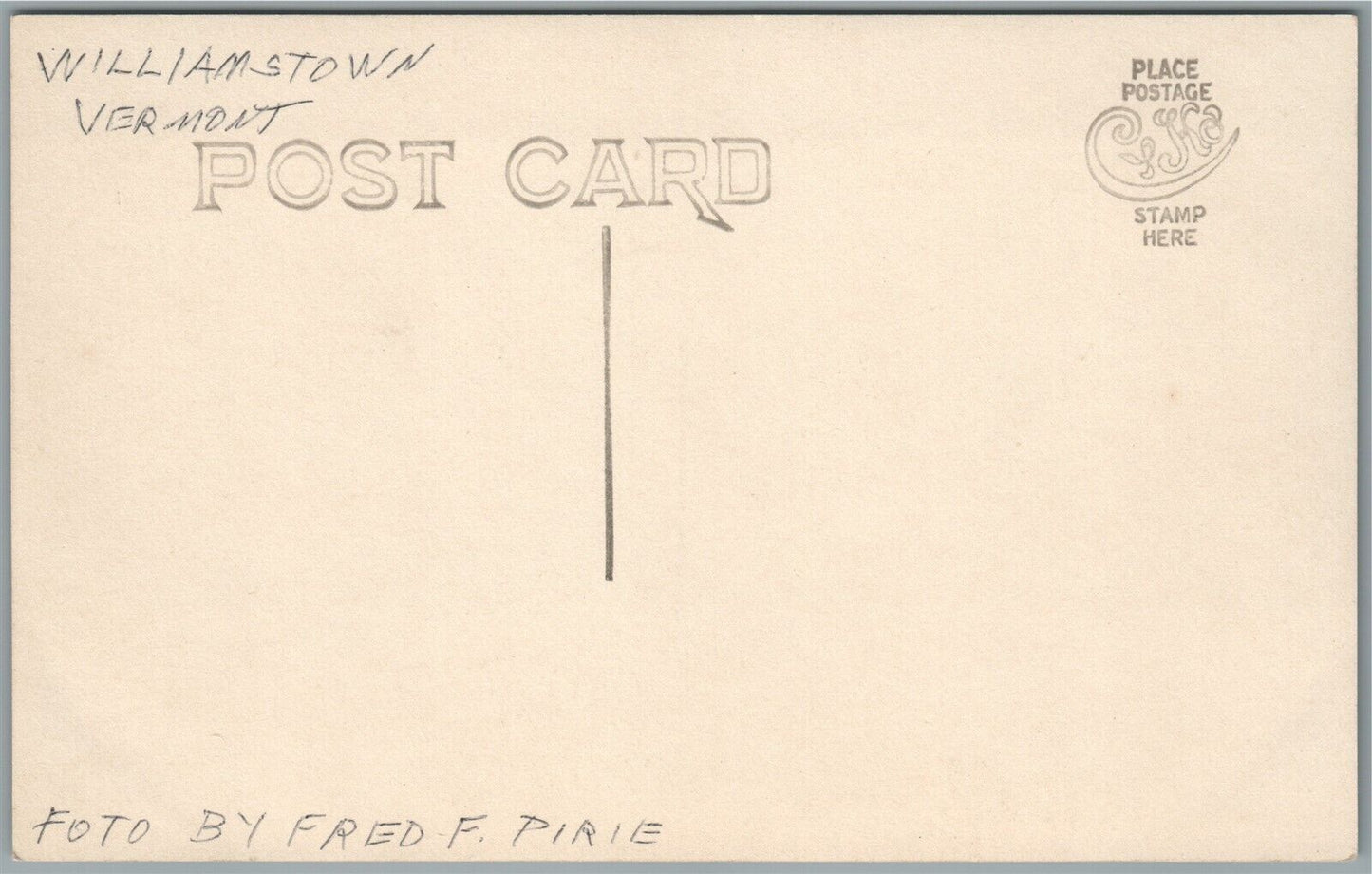 WILLIAMSTOWN VT RESIDENCE of PIRIE ANTIQUE REAL PHOTO POSTCARD RPPC