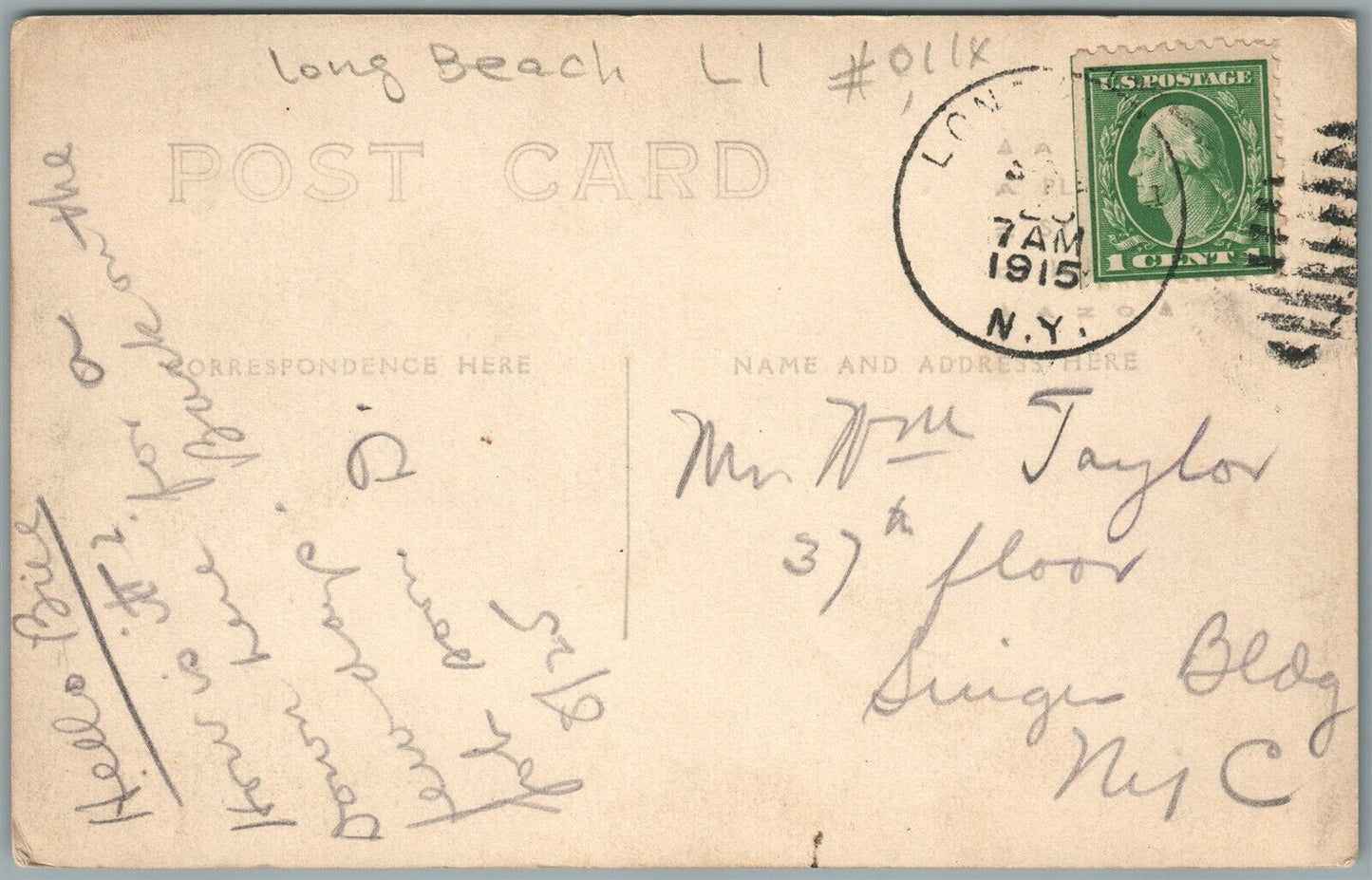 LONG BEACH NY ANTIQUE REAL PHOTO POSTCARD RPPC