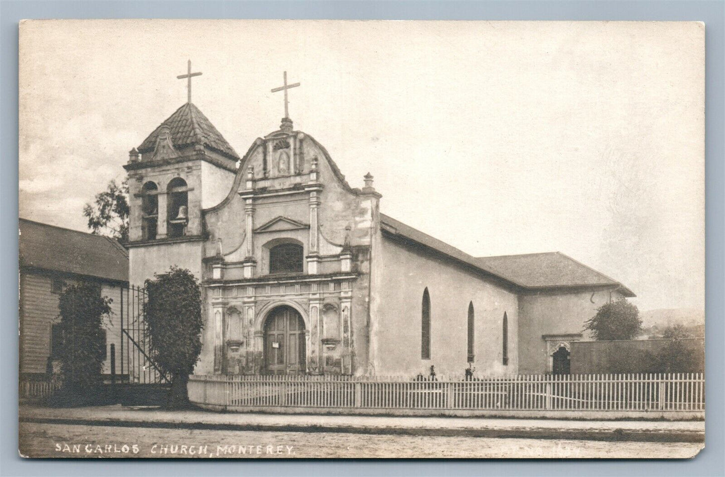 MONTEREY CA SAN CARLOS CHURCH ANTIQUE REAL PHOTO POSTCARD RPPC