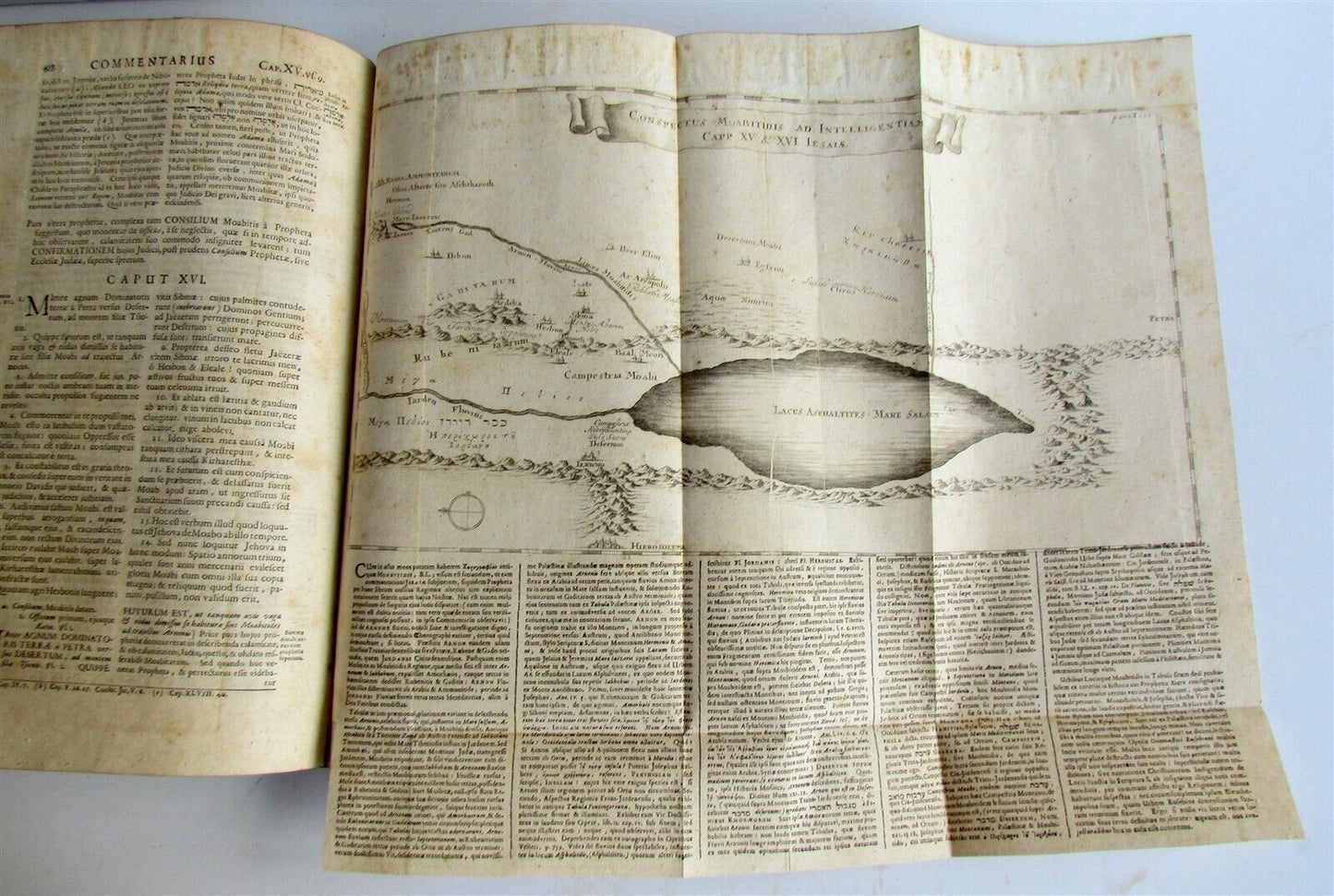 1724 2 VOLUMES Commentary on Isaiah by C.Vitringa antique FOLIOS VELLUM w/ MAP