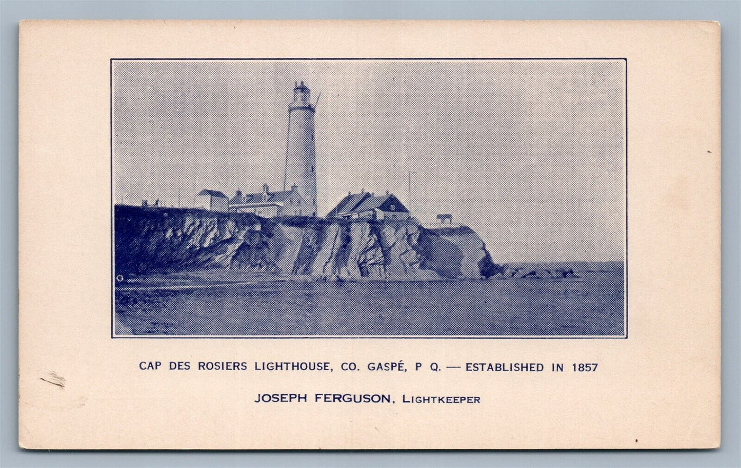 CASPE P.Q. CANADA CAP DES ROSIERS LIGHTHOUSE ANTIQUE POSTCARD