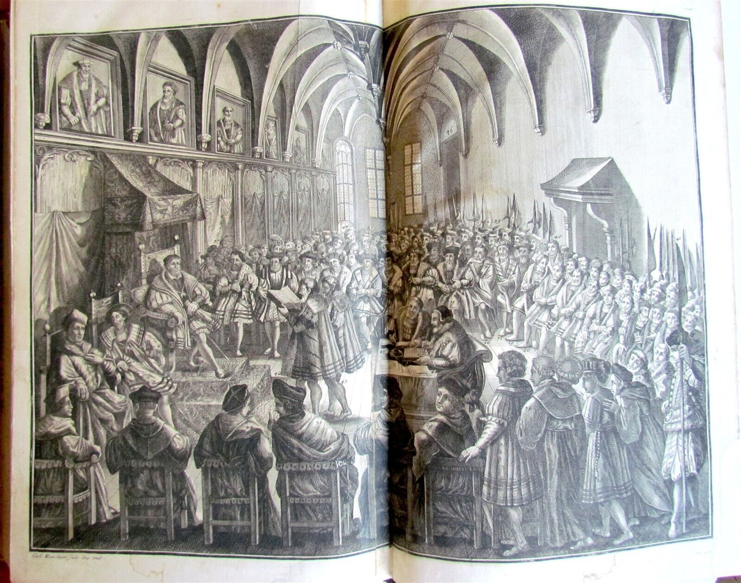 1708 BIBLE in GERMAN 3 MASSIVE FOLIO VOLUMES MARTIN LUTHER ILLUSTRATED antique