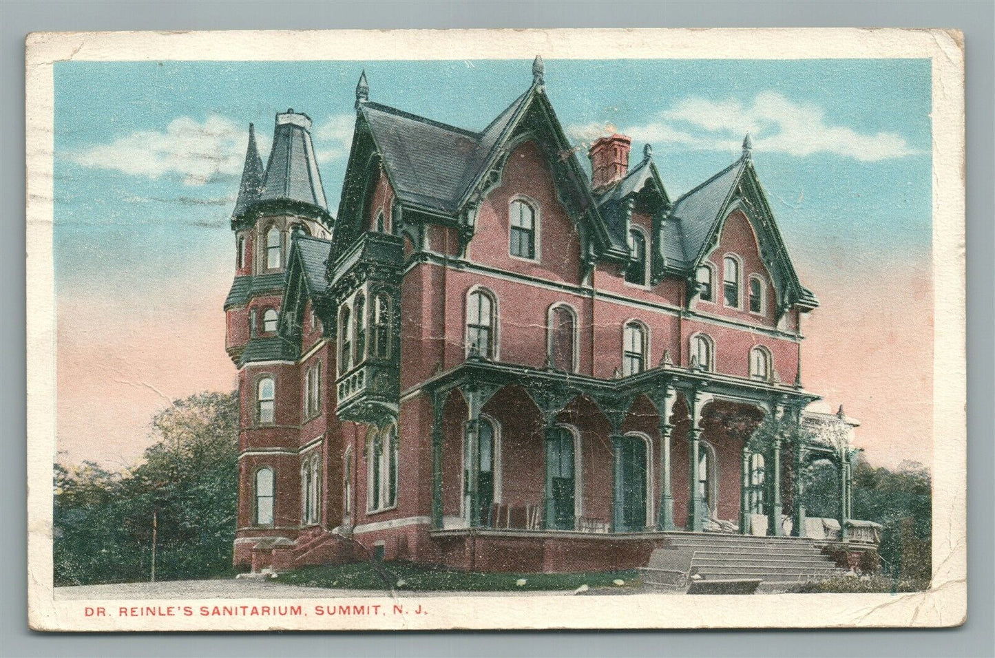SUMMIT NJ DE REINLE'S SANITARIUM ANTIQUE POSTCARD