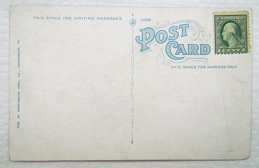 ANTIQUE POSTCARD MULBERRY STREET BRIDGE HARRISBURG PA