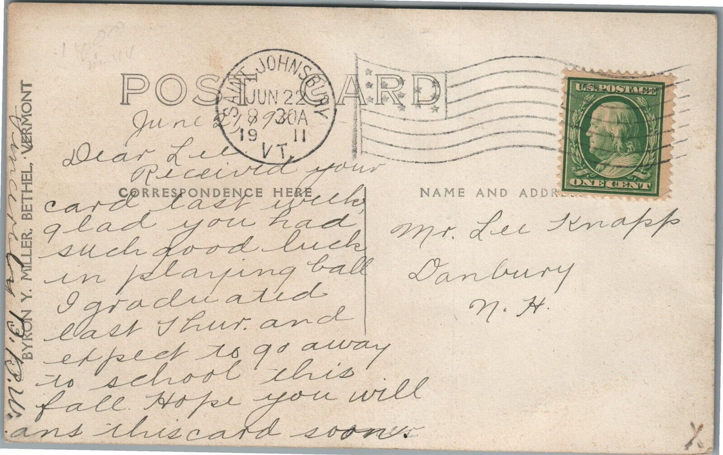 JOHNSBURY VT NEW GARAGE STREET ANTIQUE REAL PHOTO POSTCARD RPPC