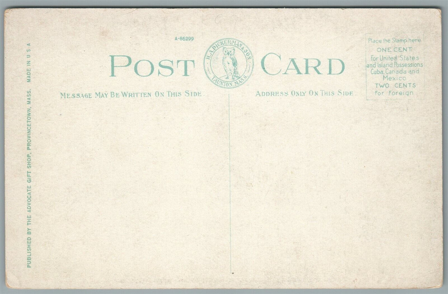 PROVINCETOWN MA BIRDS EYE VIEW ANTIQUE POSTCARD