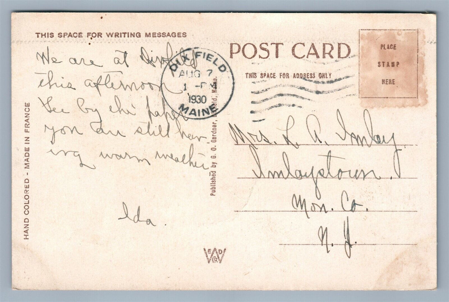 DIXFIELD ME WELD STREET ANTIQUE POSTCARD