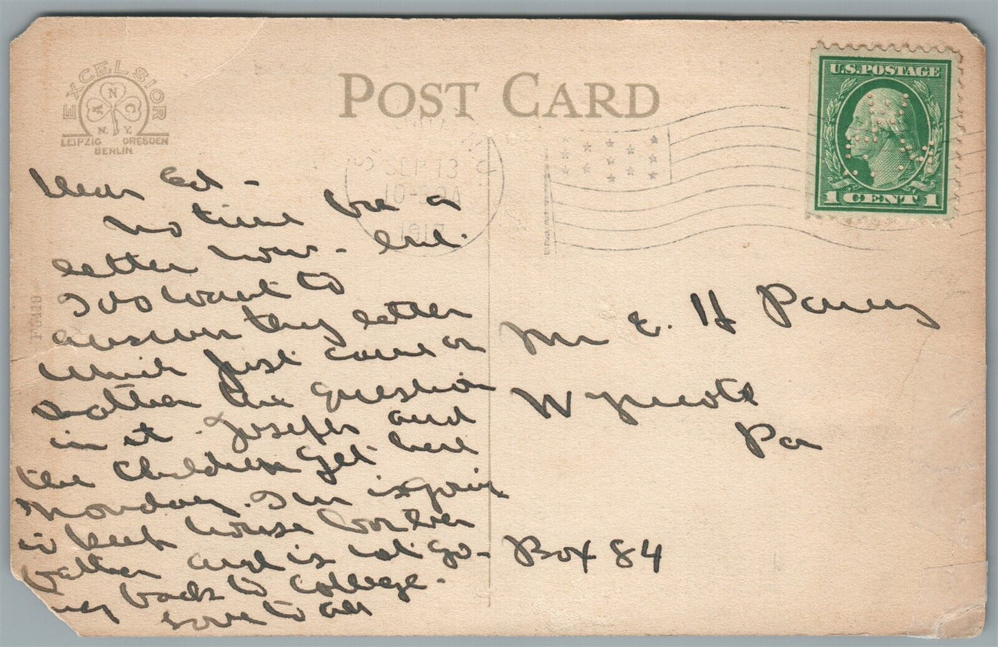 SUMMIT NJ SPRINGFIELD AVENUE ANTIQUE POSTCARD