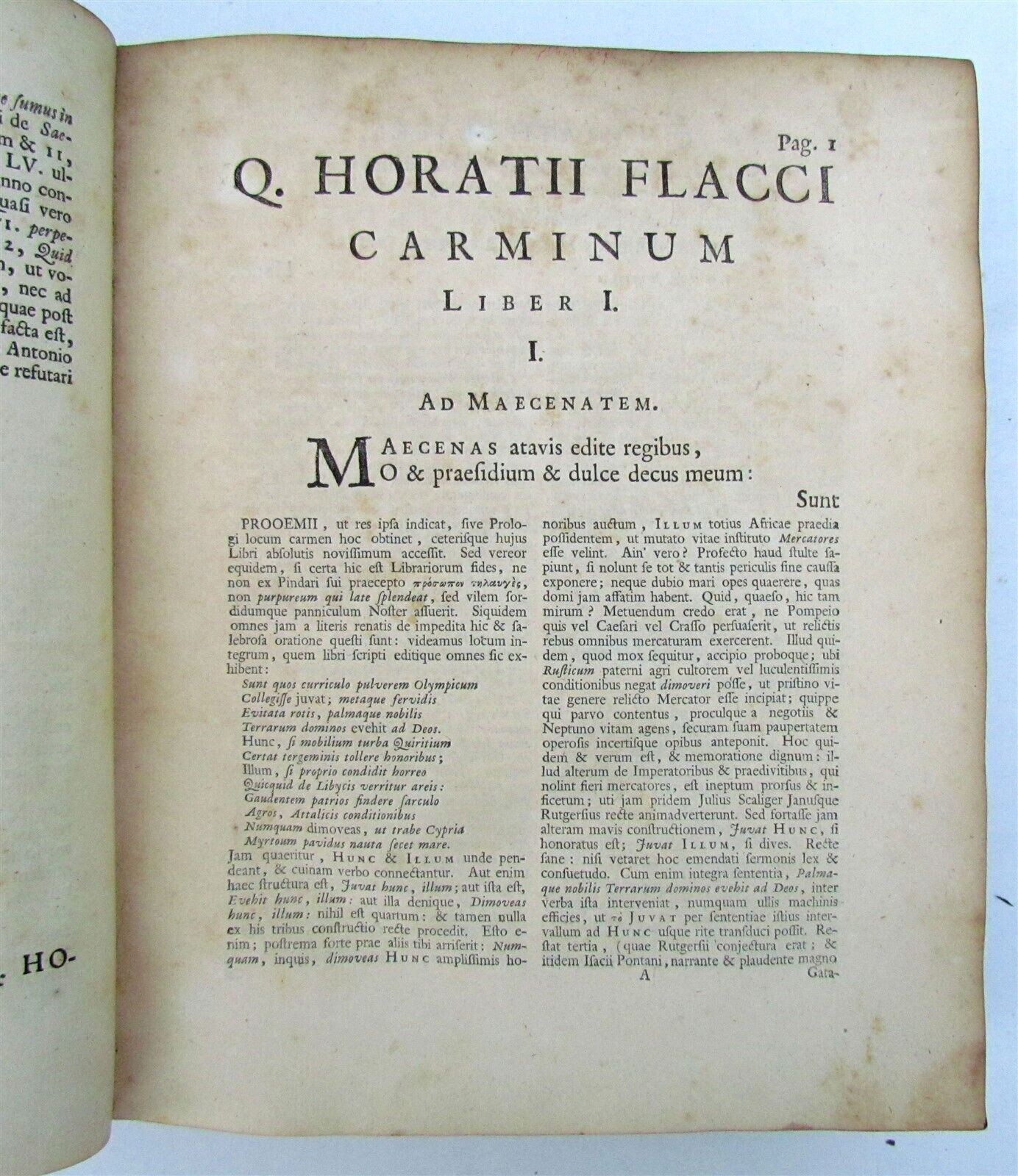 1728 HORACE POETRY antique Horatius Flaccus Ex Recensione by RICHARD BENTLEY