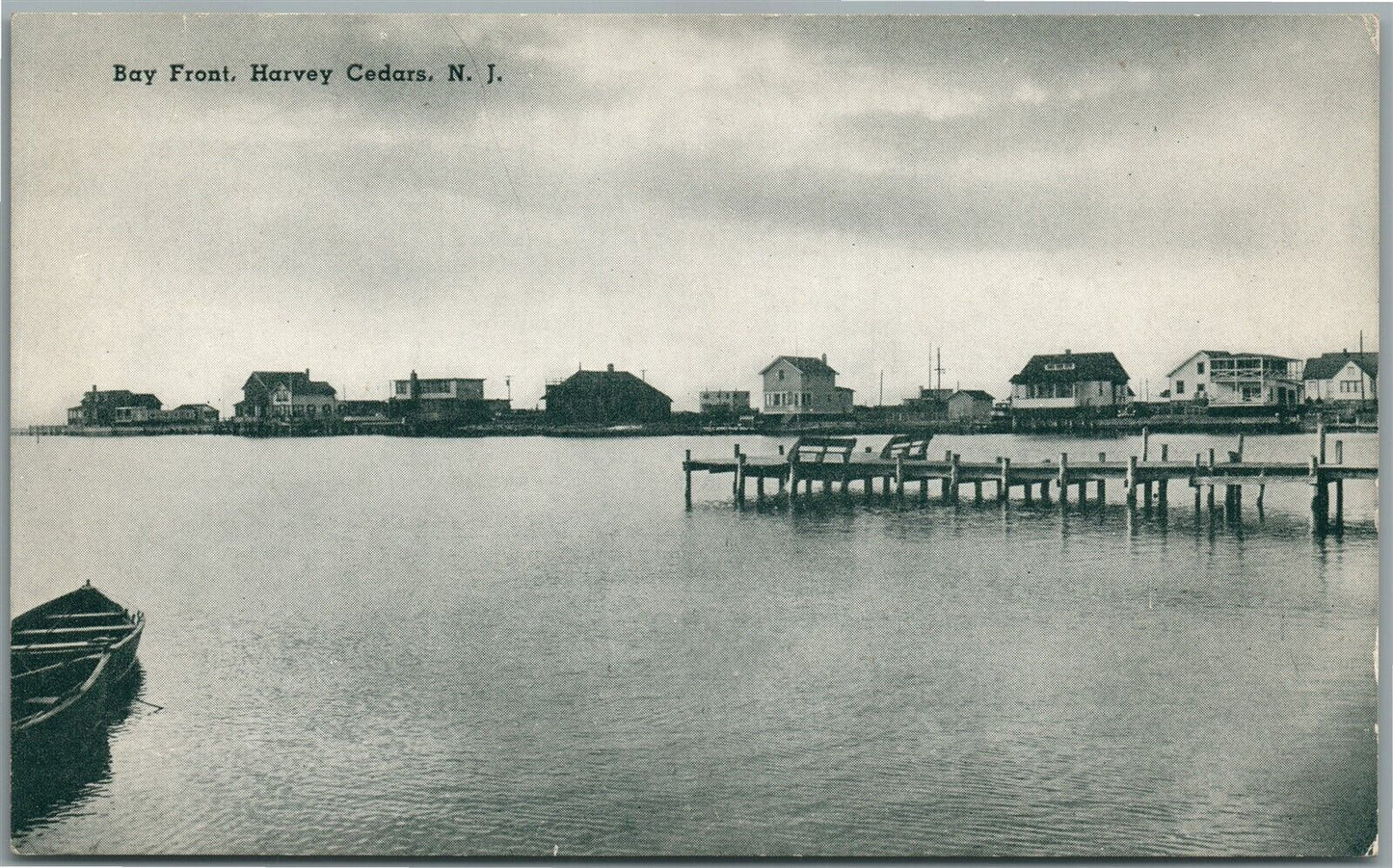 HARVEY CEDARS NJ BAY FRONT ANTIQUE POSTCARD