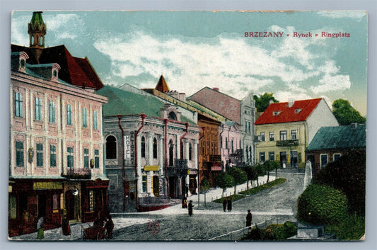 BRZEZANY POLAND RYNEK ANTIQUE POSTCARD