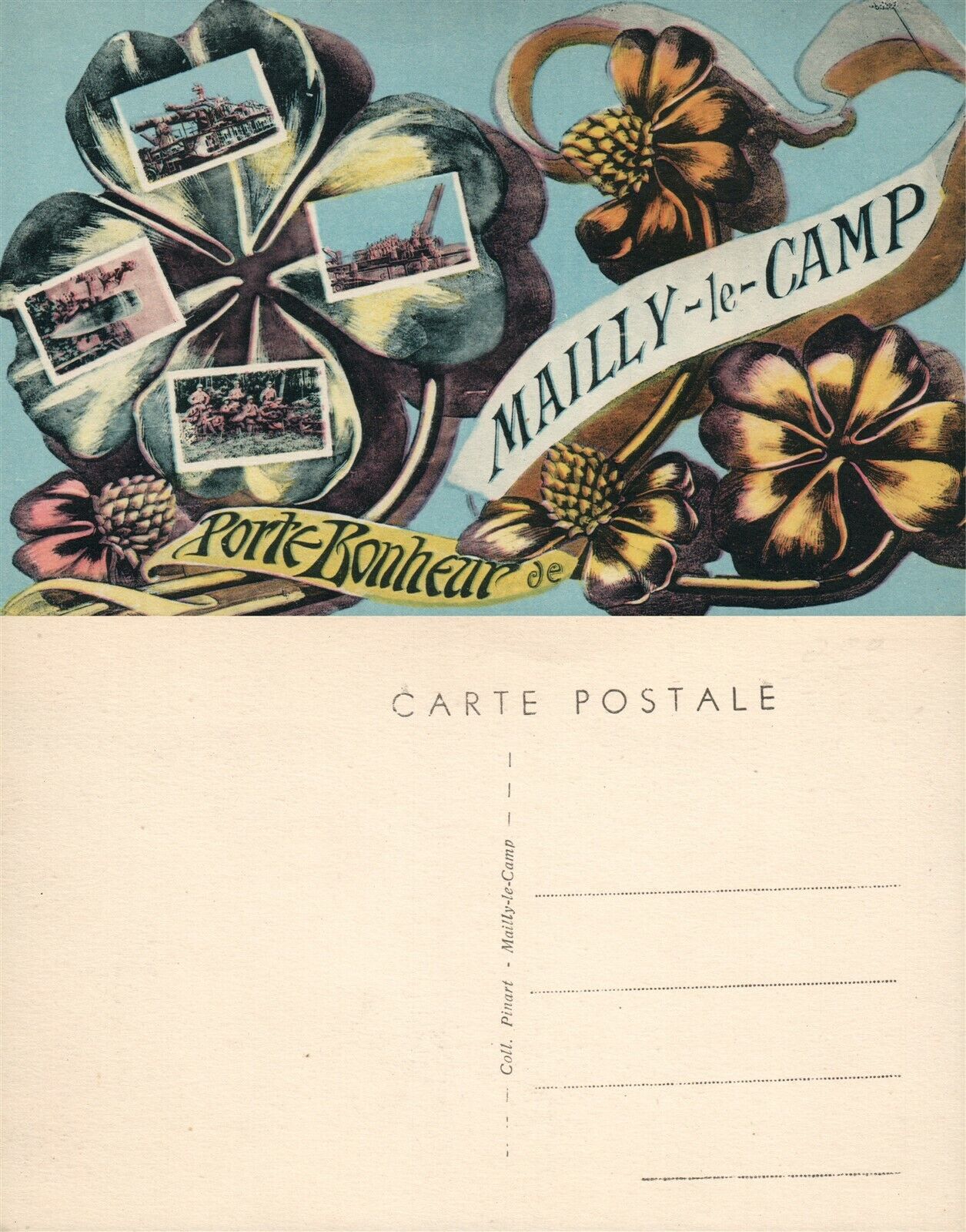 PORTE BONHEUR DE MAILLY-LE-CAMP MILITARY WWI FRENCH ANTIQUE POSTCARD