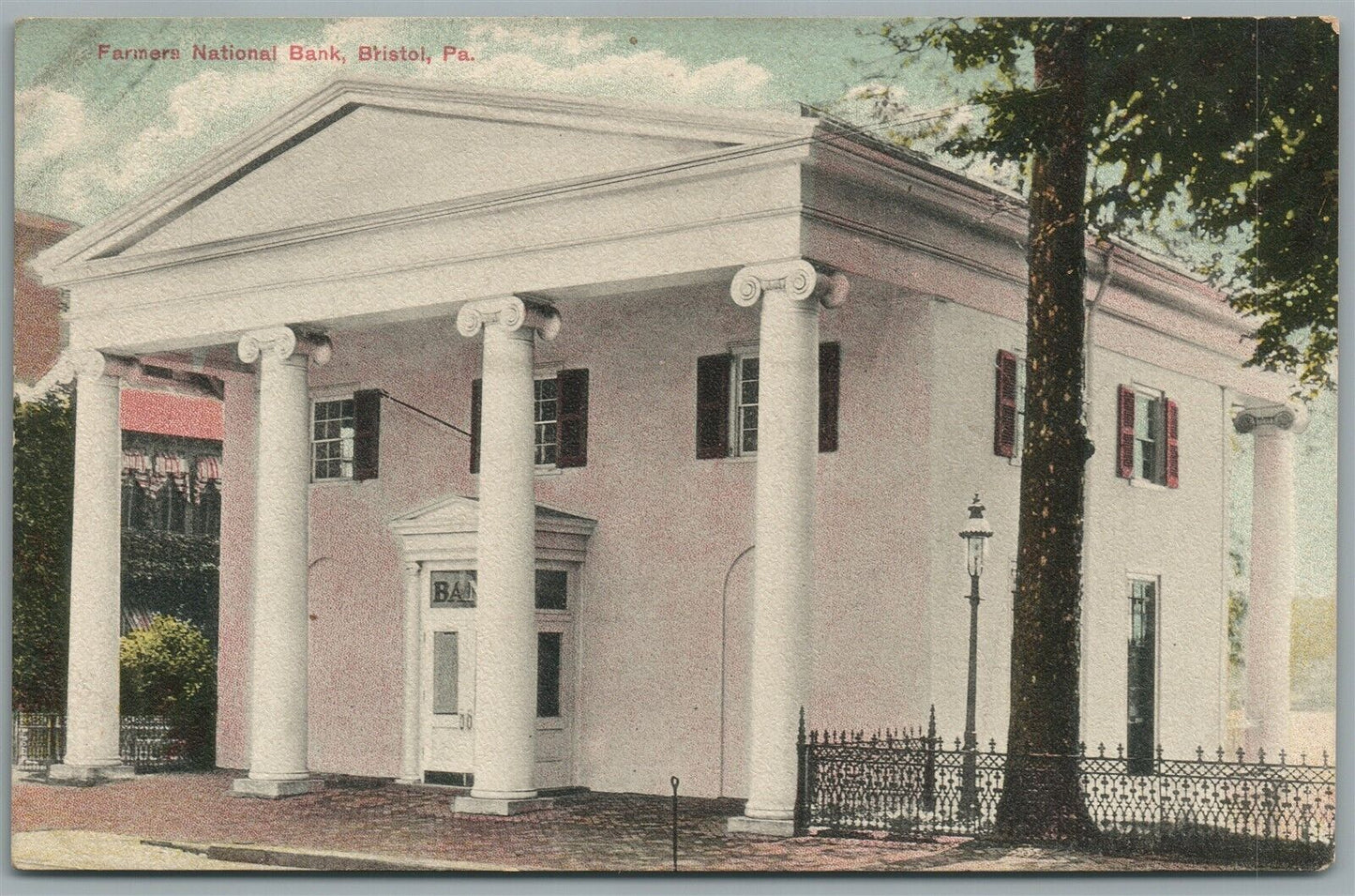 BRISTOL PA FARMERS NATIONAL BANK ANTIQUE POSTCARD