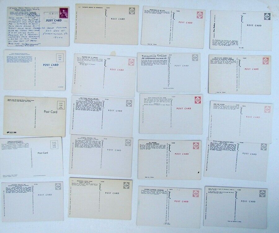 LOT OF 20 VINTAGE POSTCARDS train railway railroad