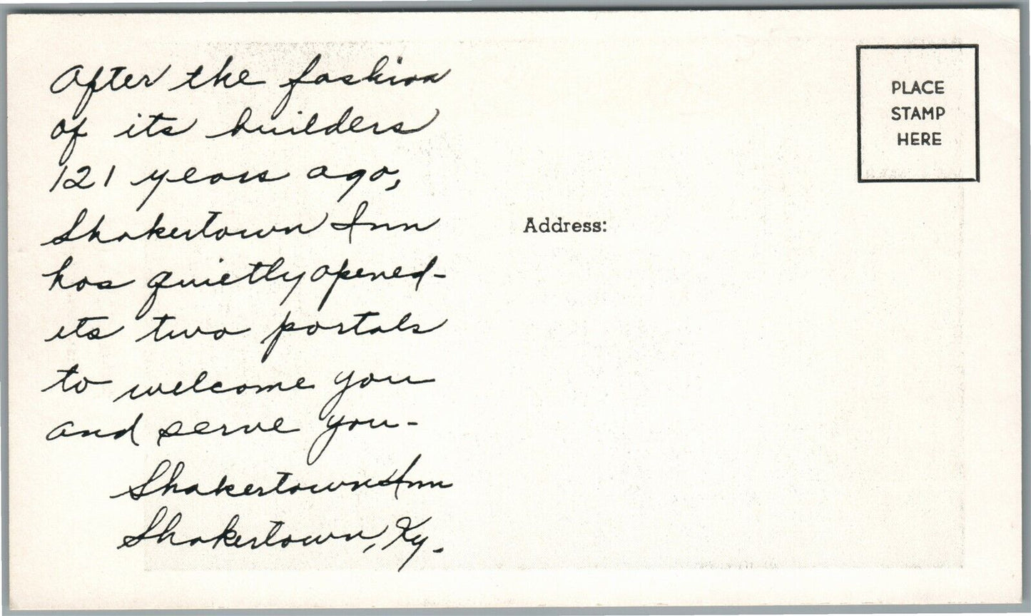 SHAKERTOWN INN KY VINTAGE POSTCARD