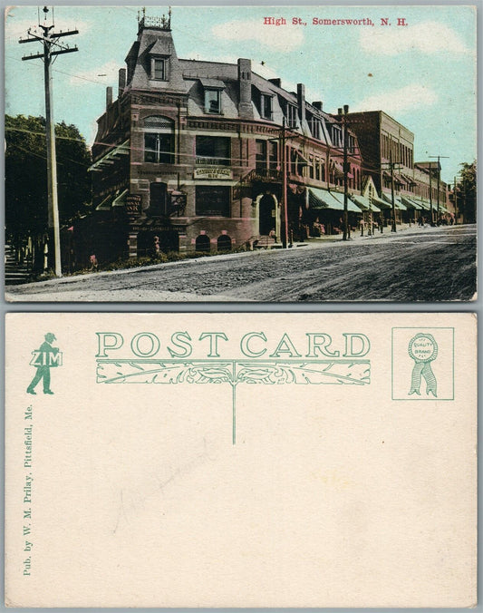 SOMERSWORTH N.H. HIGH STREET ANTIQUE POSTCARD