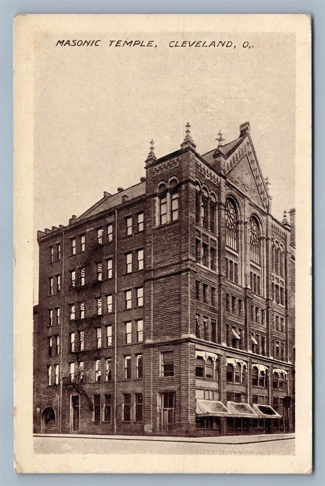 CLEVELAND OH MASONIC TEMPLE 1915 ANTIQUE POSTCARD