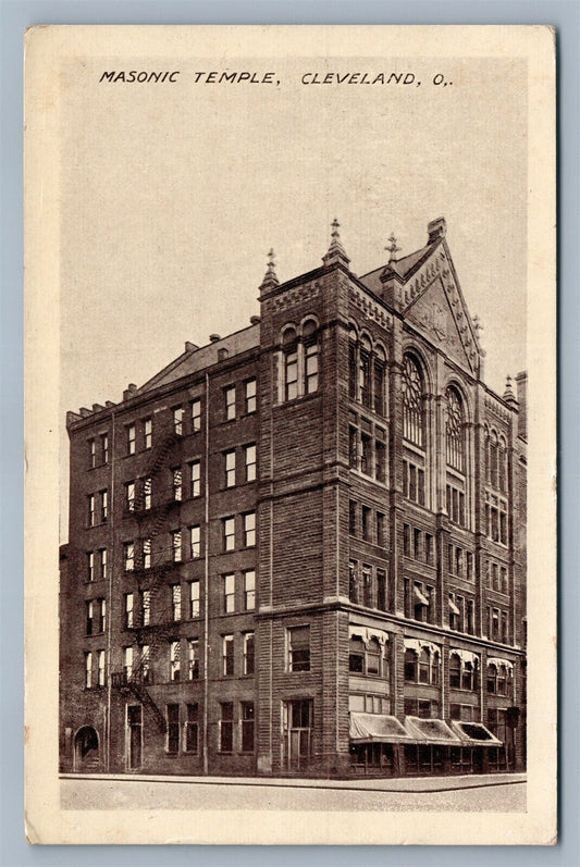 CLEVELAND OH MASONIC TEMPLE 1915 ANTIQUE POSTCARD