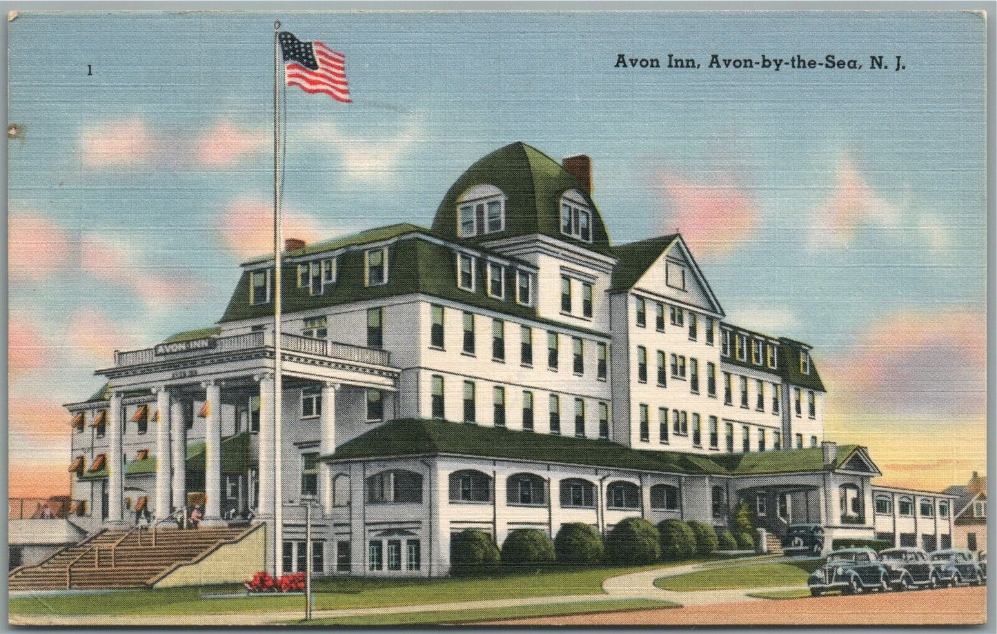 AVON-BY-THE-SEA NJ INN VINTAGE POSTCARD