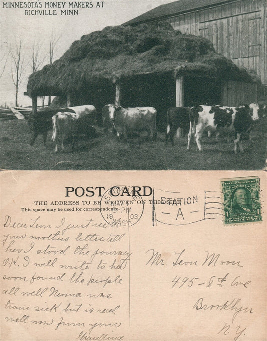 RICHVILLE MN MINNESOTAS MONEY MAKERS FARM SCENE ANTIQUE 1908 POSTCARD