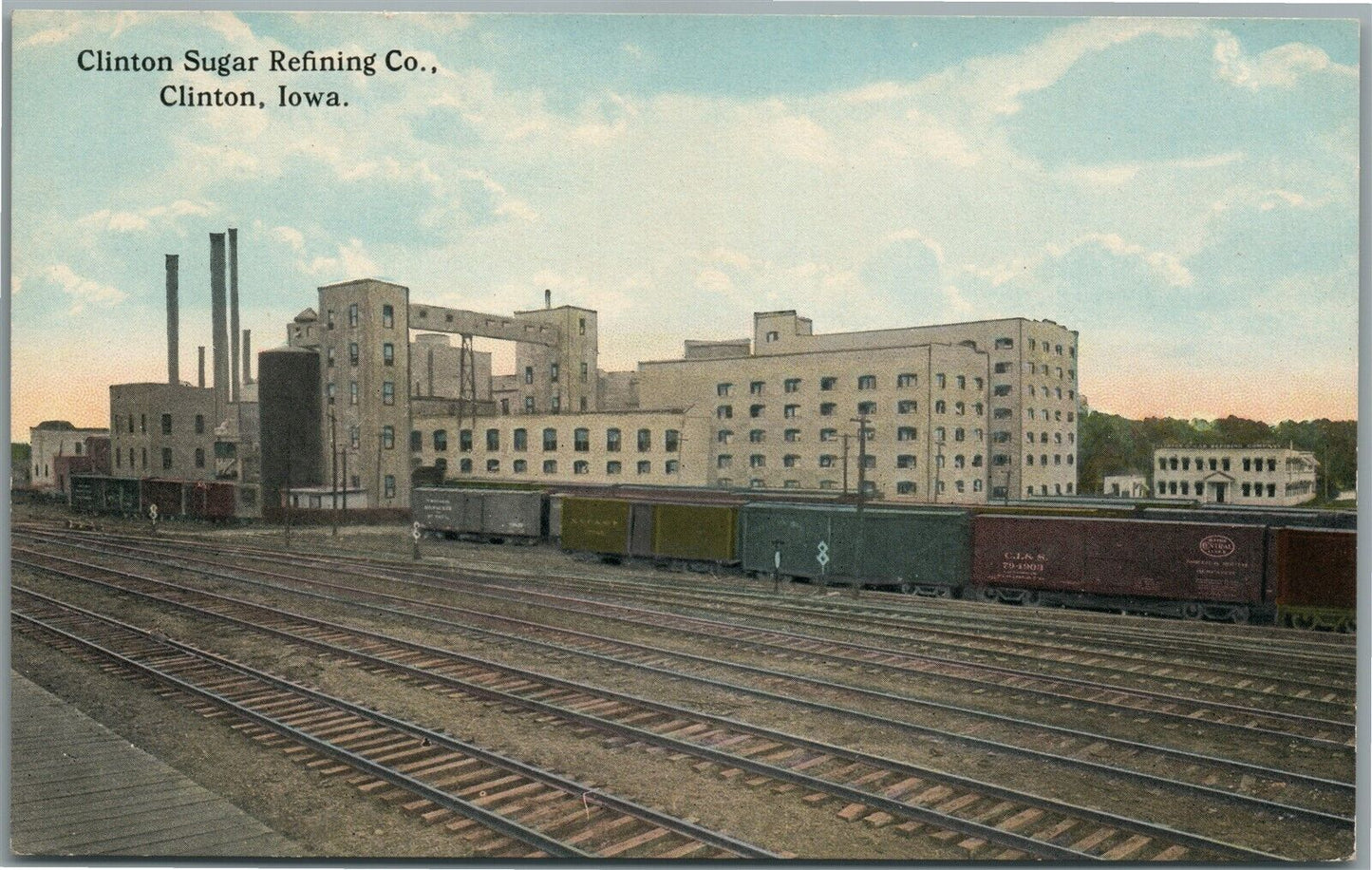 CLINTON IA SUGAR REFINING CO. ANTIQUE POSTCARD
