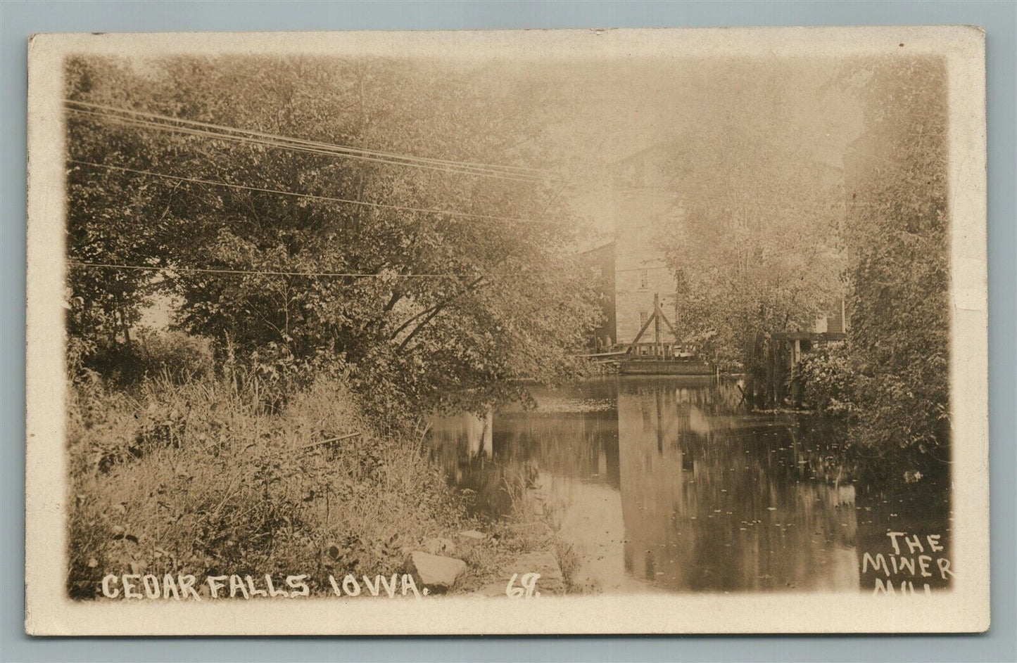 CEDAR FALLS IA THE MINER MILL ANTIQUE REAL PHOTO POSTCARD RPPC