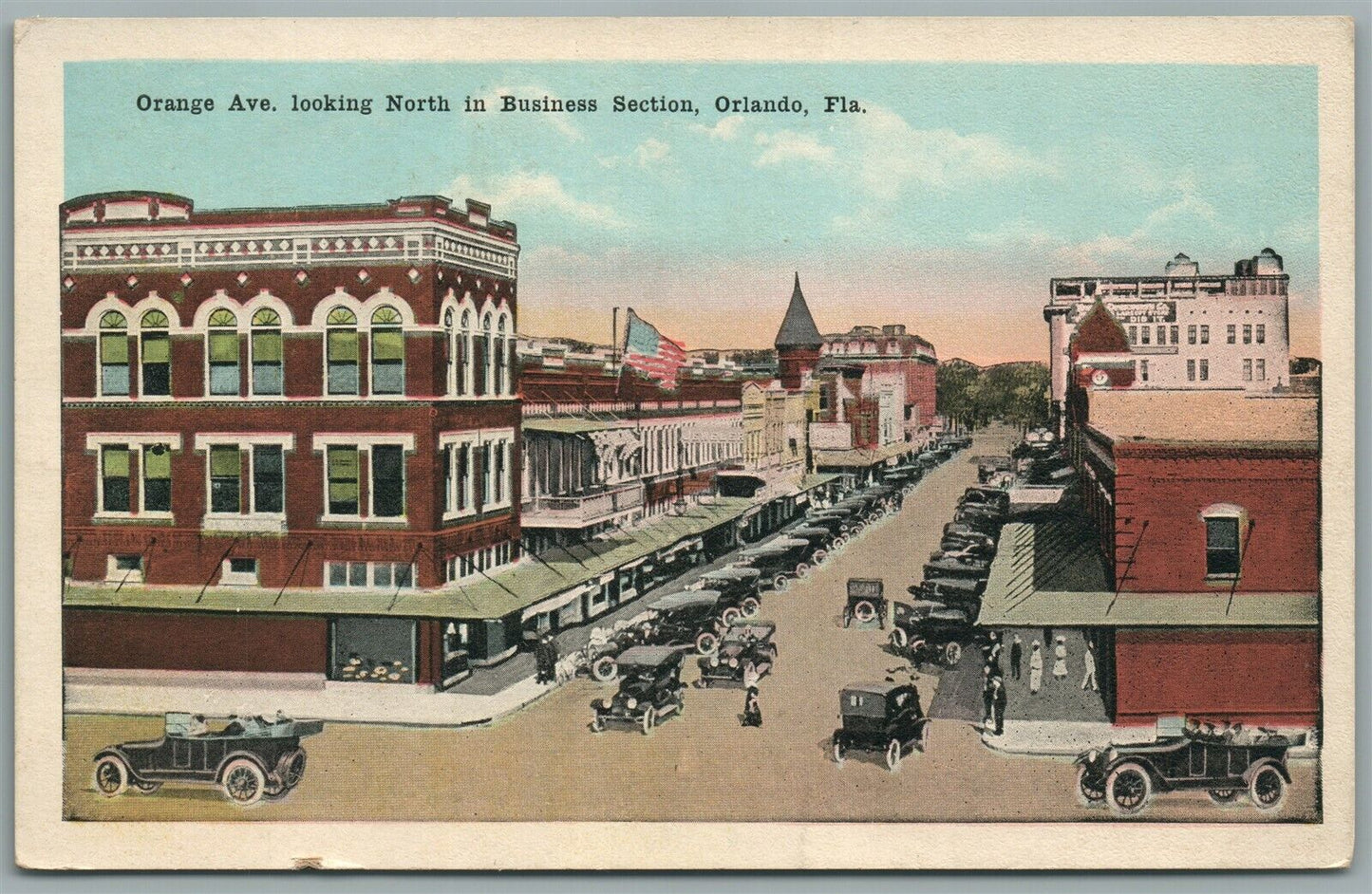 ORLANDO FL ORANGE AVE. ANTIQUE POSTCARD