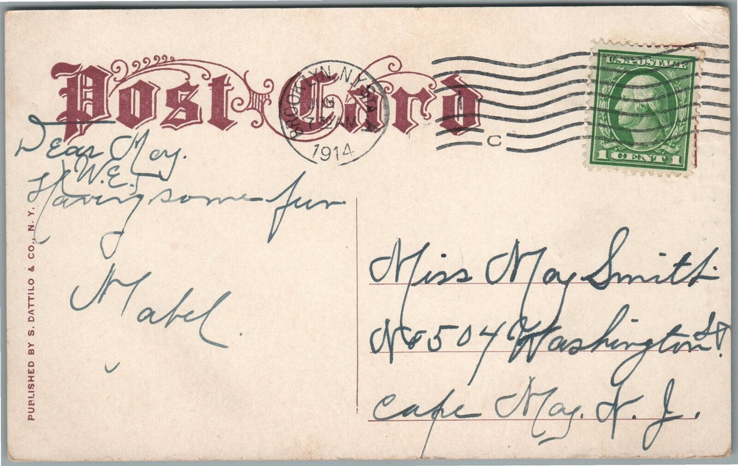 BROOKLYN NY CONEY ISLAND FERRIS WHEEL STEEPLECHASE PARK ANTIQUE POSTCARD