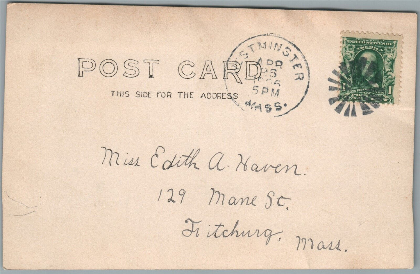 WESTMINSTER MA MAPLE HIEGHTS FARM ANTIQUE REAL PHOTO POSTCARD RPPC