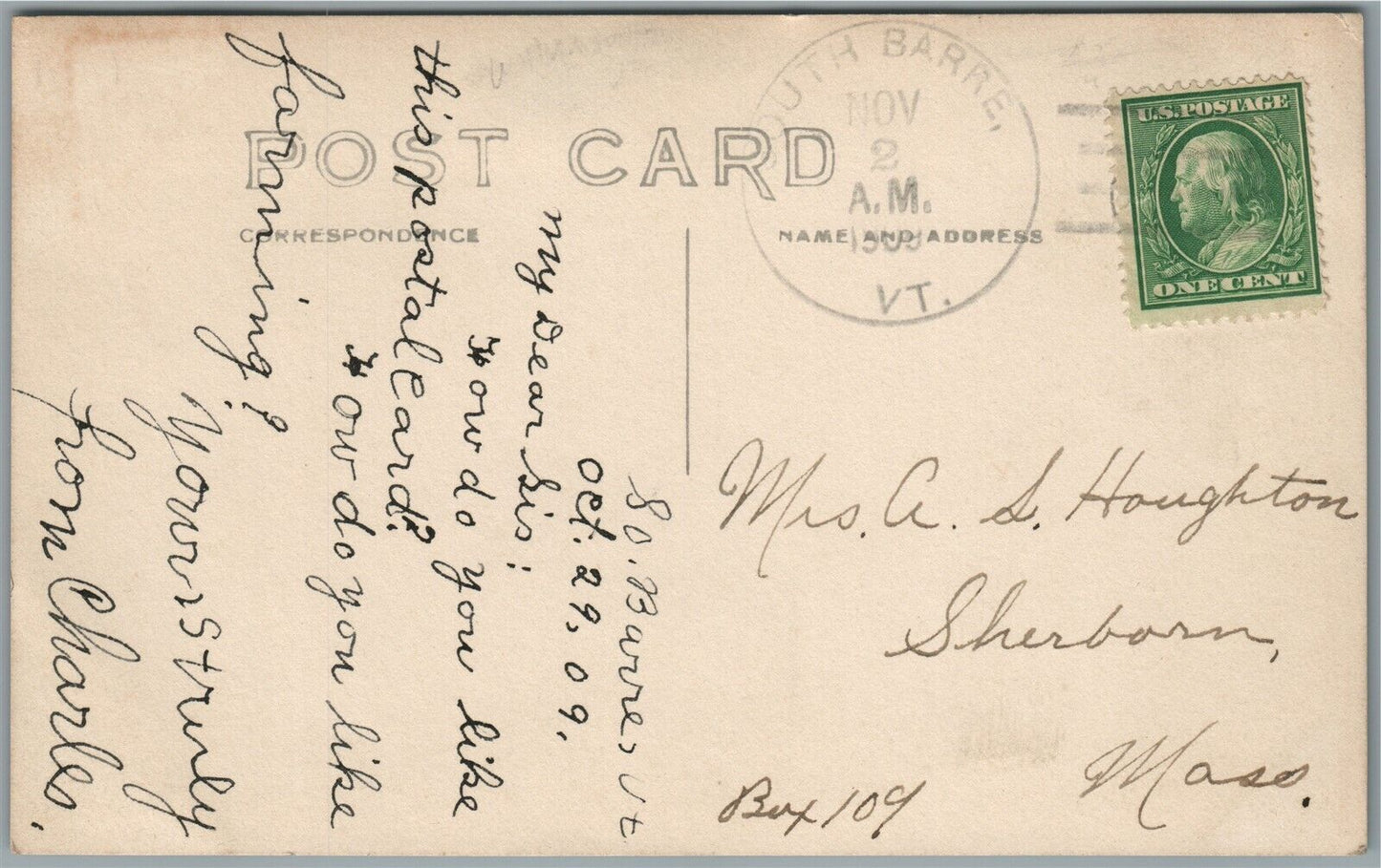 WILLIAMSTON VT SCENE ANTIQUE REAL PHOTO POSTCARD RPPC